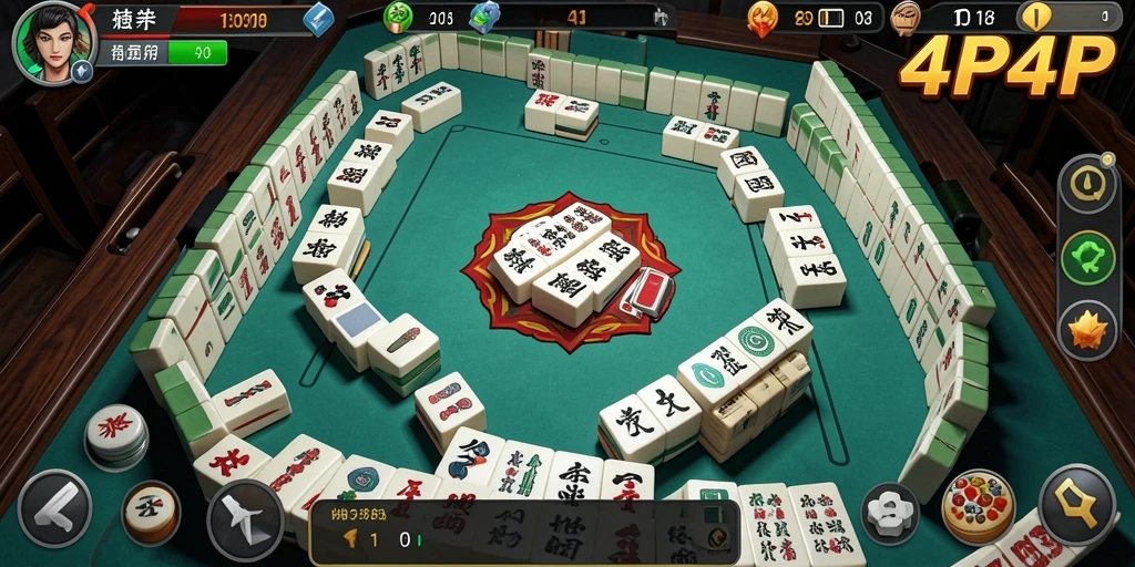 Tampilan permainan Mahjong yang menarik dalam 4P4P.