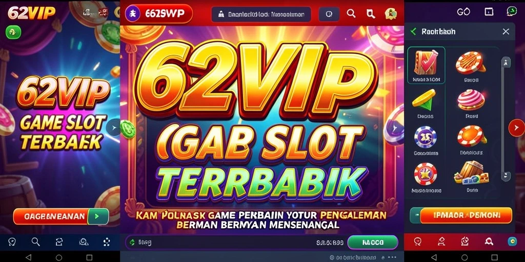 Tampilan gameplay menarik dari 62VIP dengan berbagai tema slot.