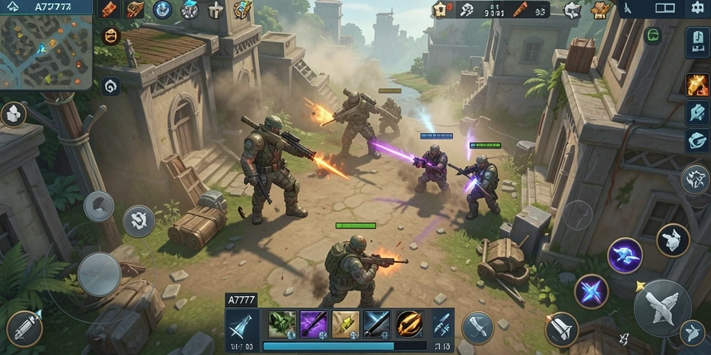 Tampilan gameplay A7777 yang intens dan strategis.