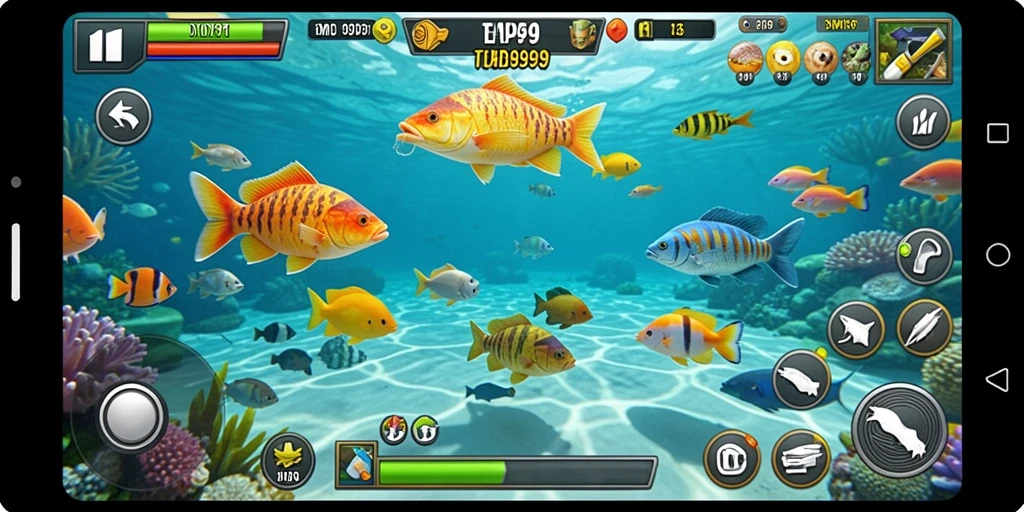 Screenshot DMD999 menampilkan aksi seru dalam permainan Tembak Ikan.