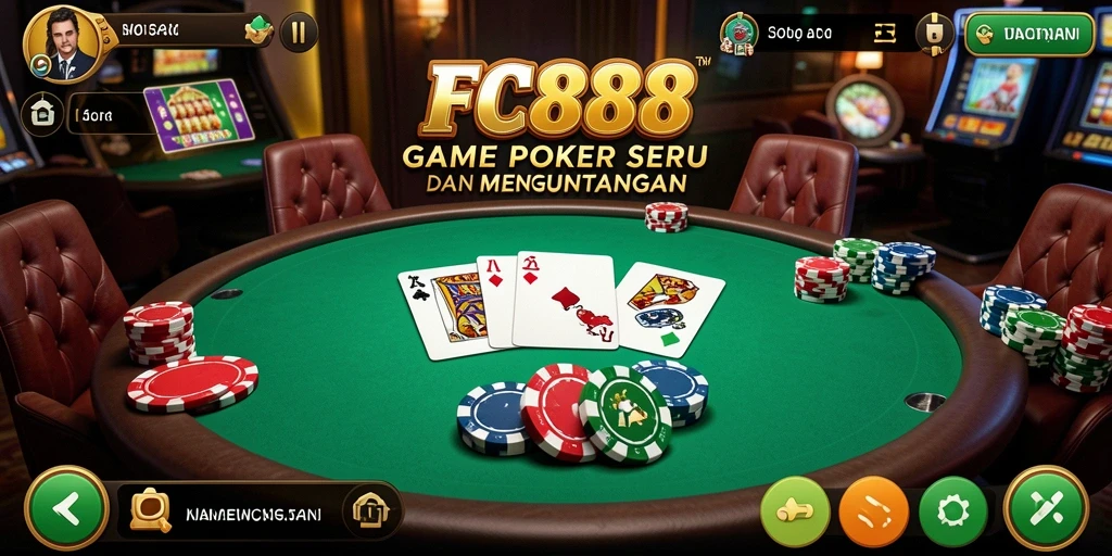 Tampilan gameplay mendebarkan dalam FC888, nikmati permainan Poker yang seru.