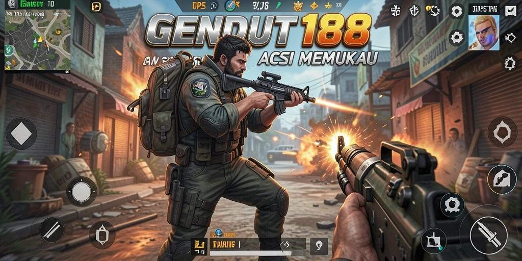 Screenshot utama GENDUT188 menunjukkan aksi seru dalam gameplay TPS.