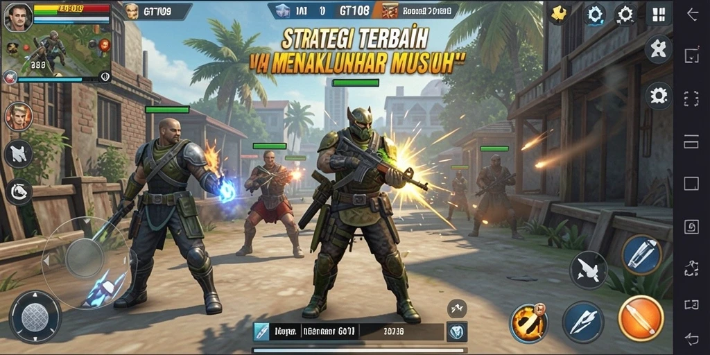 Tangkapan layar gameplay GT108 menampilkan aksi strategi yang mendebarkan.