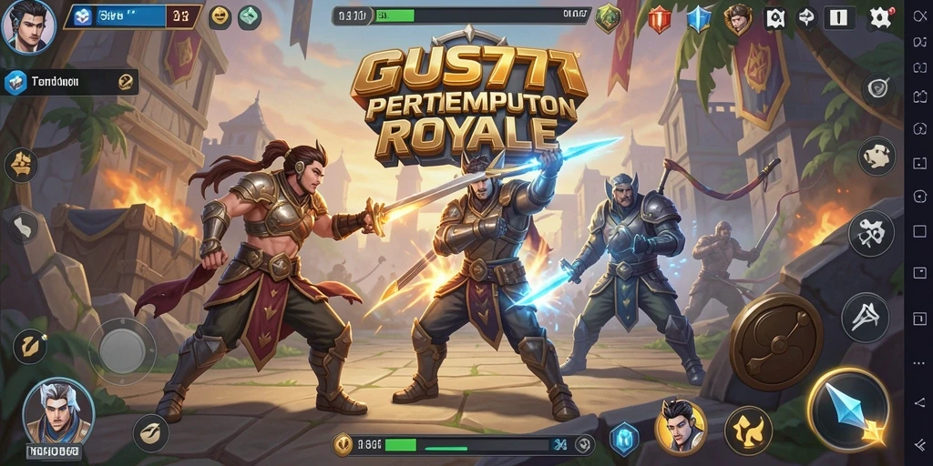 Screenshot gameplay GUS77 menampilkan aksi seru pertempuran Battle Royale.