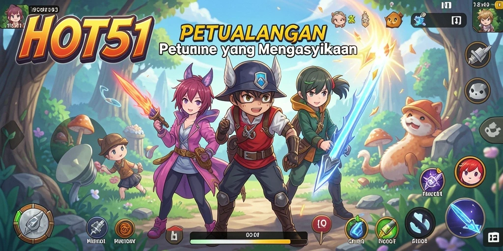 Tampilan gameplay epic dari HOT51 dengan karakter anime yang menarik.