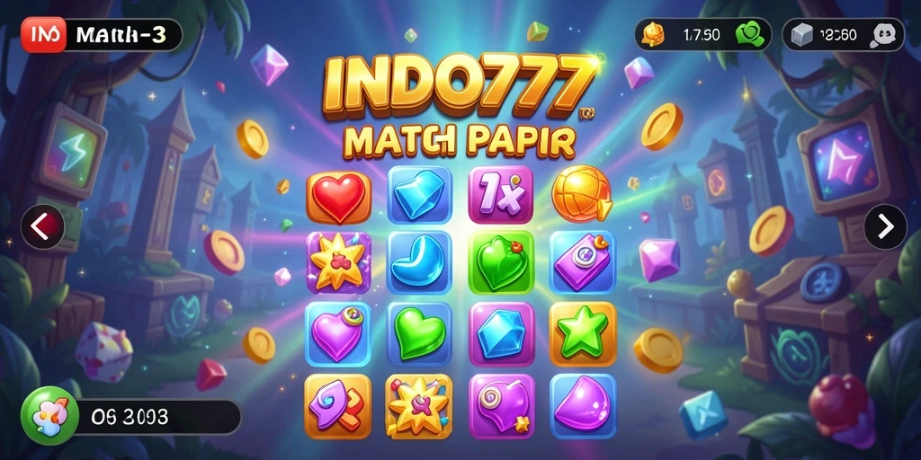 Tampilan gameplay seru dari INDO777 dalam genre Match-3.