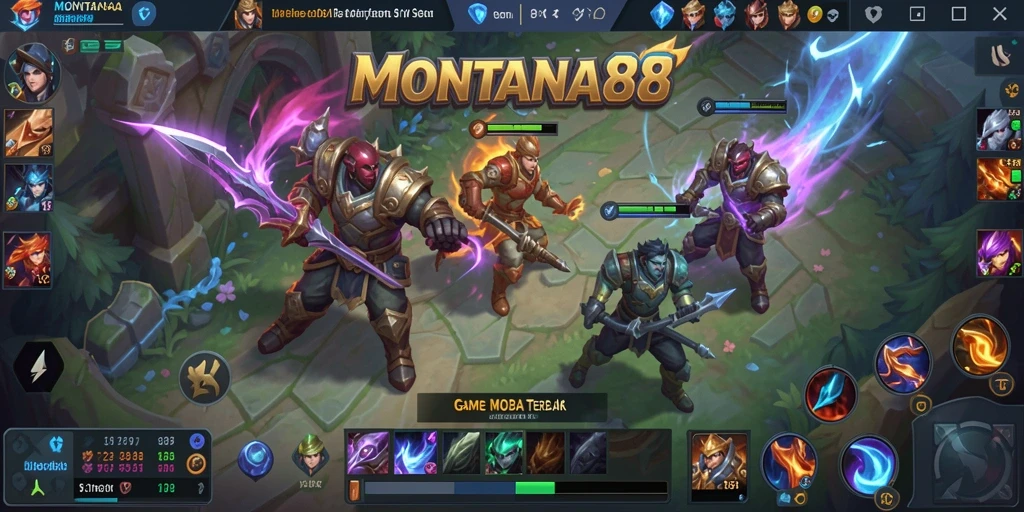 Screenshot utama MONTANA88 menampilkan momen intense dari pertempuran MOBA.