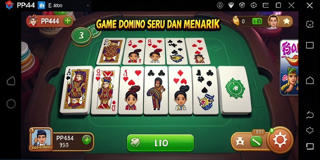 Screenshot gameplay PP444 menampilkan aksi domino yang seru.