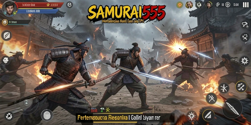 Tampilan gameplay SAMURAI555 yang seru dan action-packed.