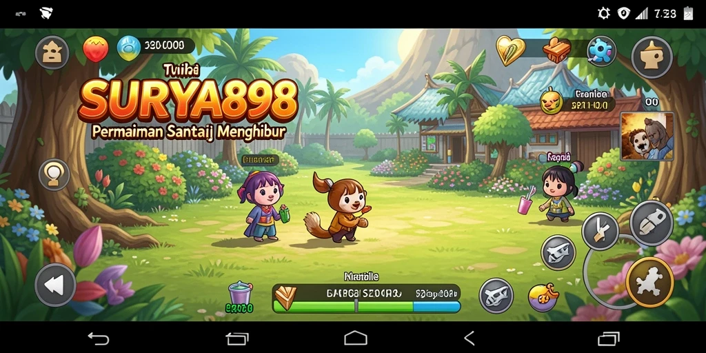 Tampilan gameplay SURYA898 yang ceria dan menarik.