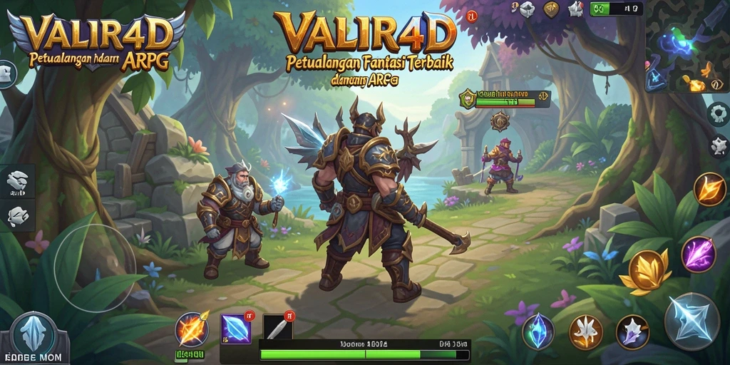 Screenshot gameplay <strong>VALIR4D</strong> menunjukkan pertempuran epik di dunia fantasi.