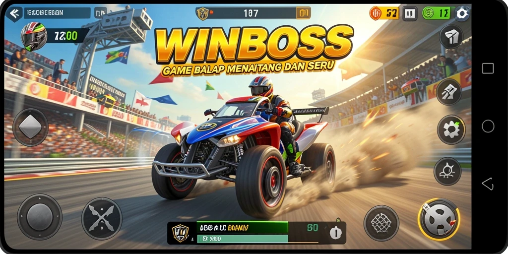 Gameplay seru dan mendebarkan dari WINBOSS dalam balapan yang menegangkan.